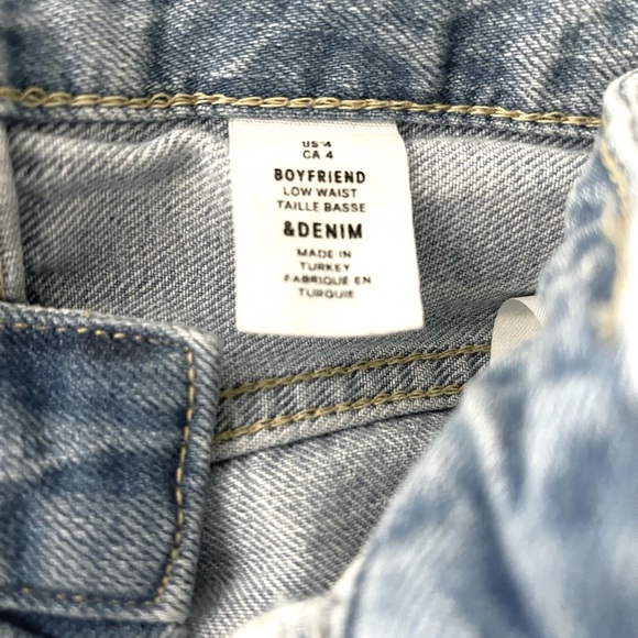 4 Boyfriend Trashed Jeans Rise 10.5” &denim H&M Ripped Faded Relaxed Straight - Picture 8 of 9